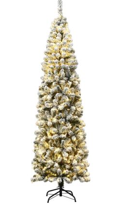 Pre Lit 7.5FT Snow Flocked Christmas Tree For Sale $47.00 50%+ OFF Retail $94.99 NEW IN BOX