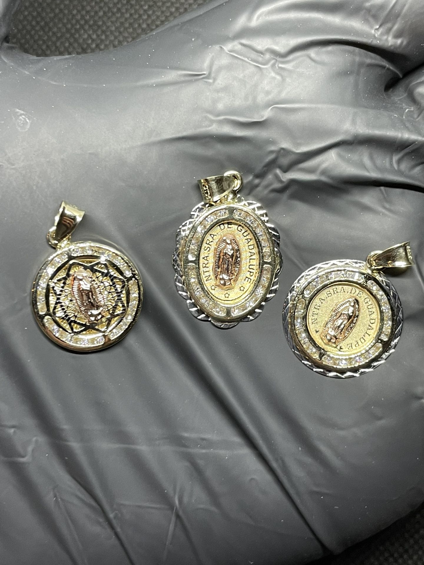 Lady Guadalupe And St. Jude Pendants 14k Gold