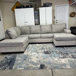 Sectional Sofa Couch with Chaise Gray Delivery Available 🚚