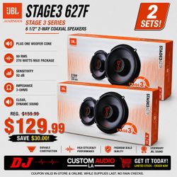 JBL Stage 3 Series 2 Sets 627F Car Speakers 6.5" 2-Way Coaxial Speaker System 270 Watt Package 🚨 Payment Options Available 🚨 No Credit Needed 🚨