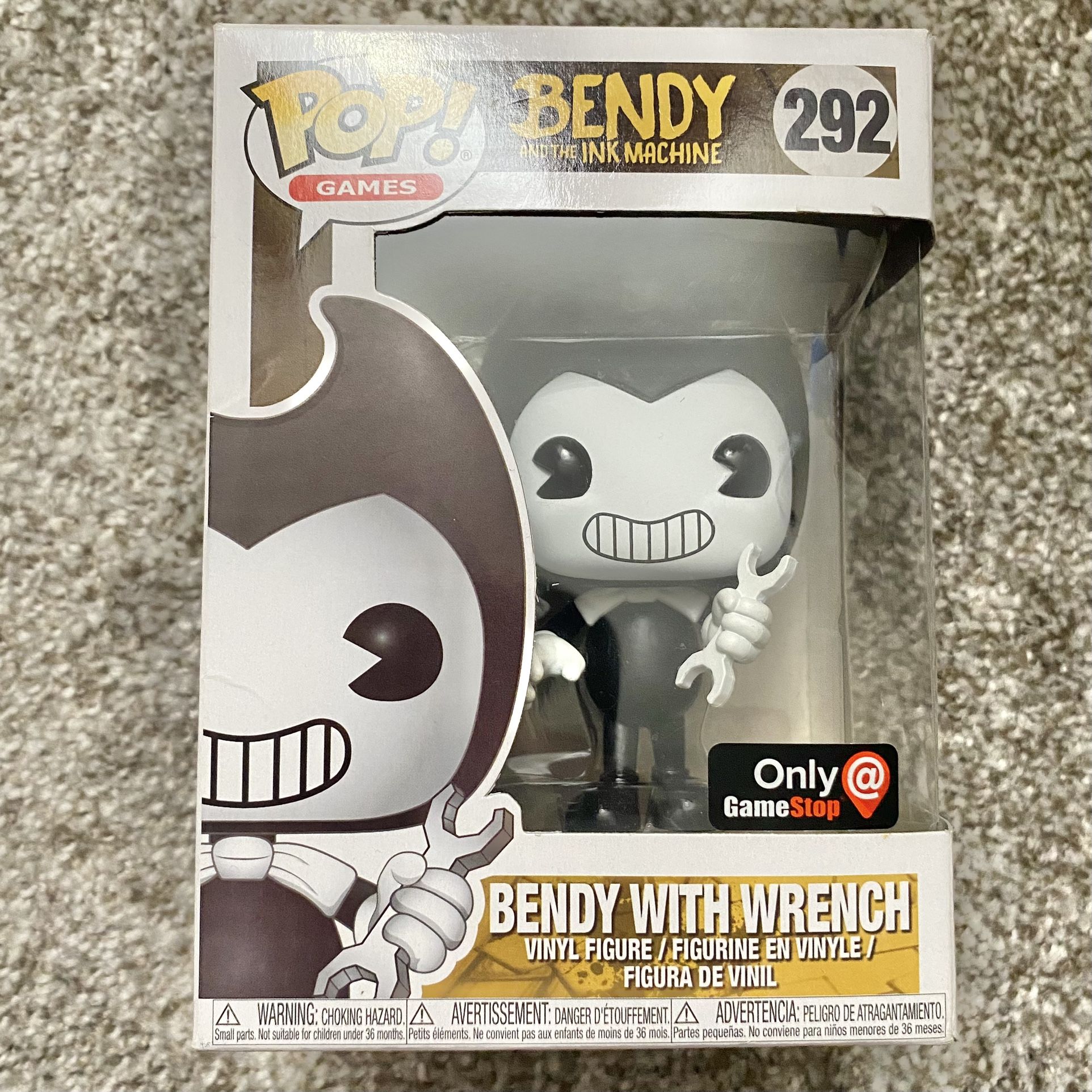 FUNKO POP! GAMES ~ BENDY WITH WRENCH #292 ~ GAMESTOP EXCLUSIVE