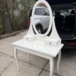 Dressing Table With Mirror/ IKEA Vanity 