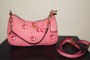 Coach Pink Cherry Print Shoulder Bag
