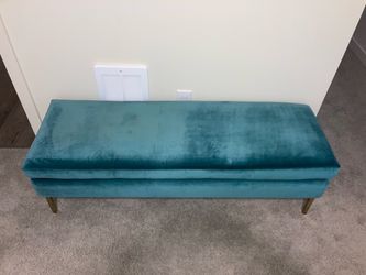 Turquoise Velvet Bench