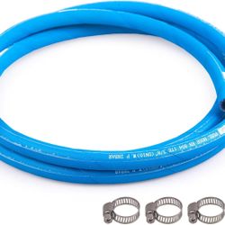 3/8” Fuel Line Hose 10FT High Pressure Fuel Hose 400PSI 2.8Mpa NBR Rubber and CR Neoprene EN854-1TE for Automotive Fuel Systems Engines (with Clamps)