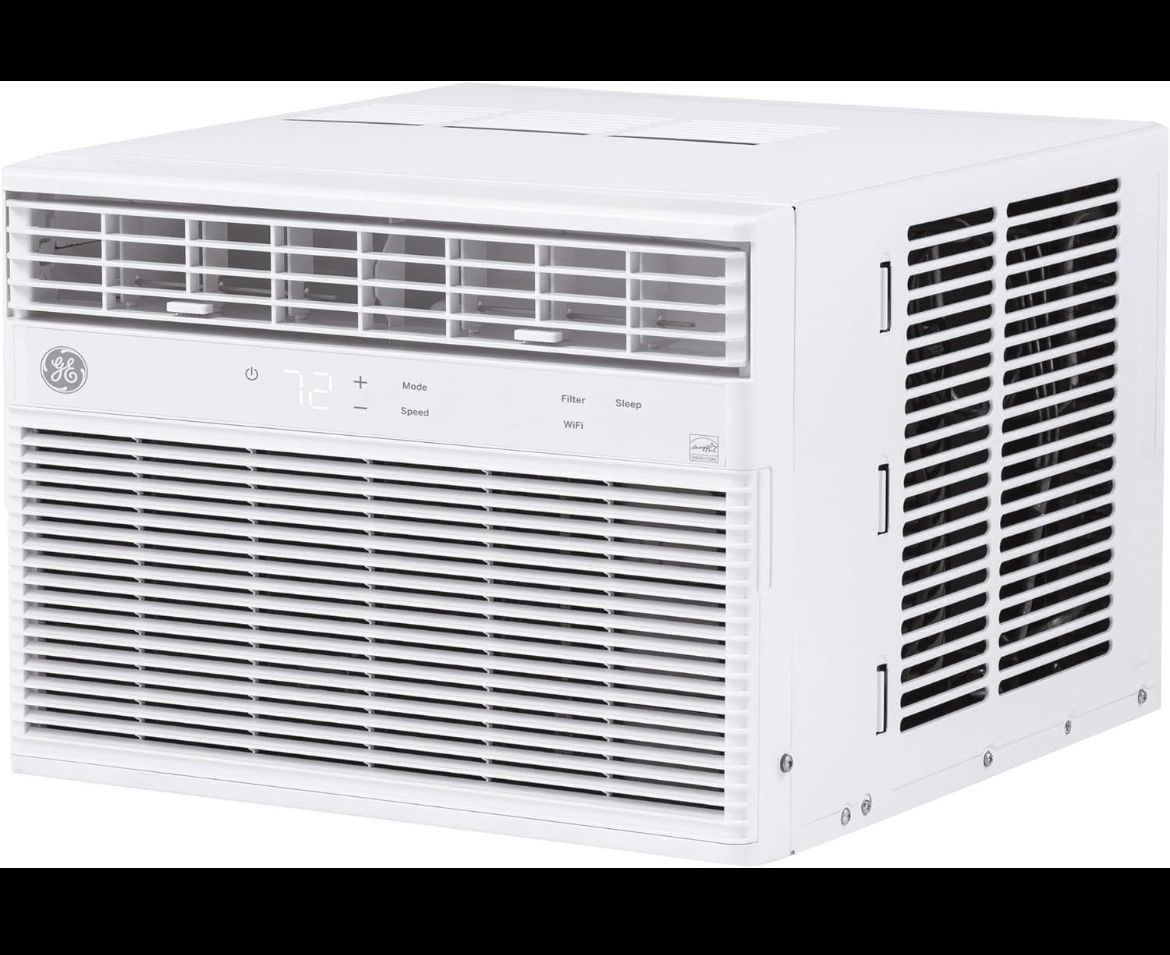 GE Window Air Conditioner 8000 BTU, Wi-Fi Enabled, Energy-Efficient Cooling for Medium Rooms, 8K BTU Window AC Unit with Easy Install Kit, Control Usi