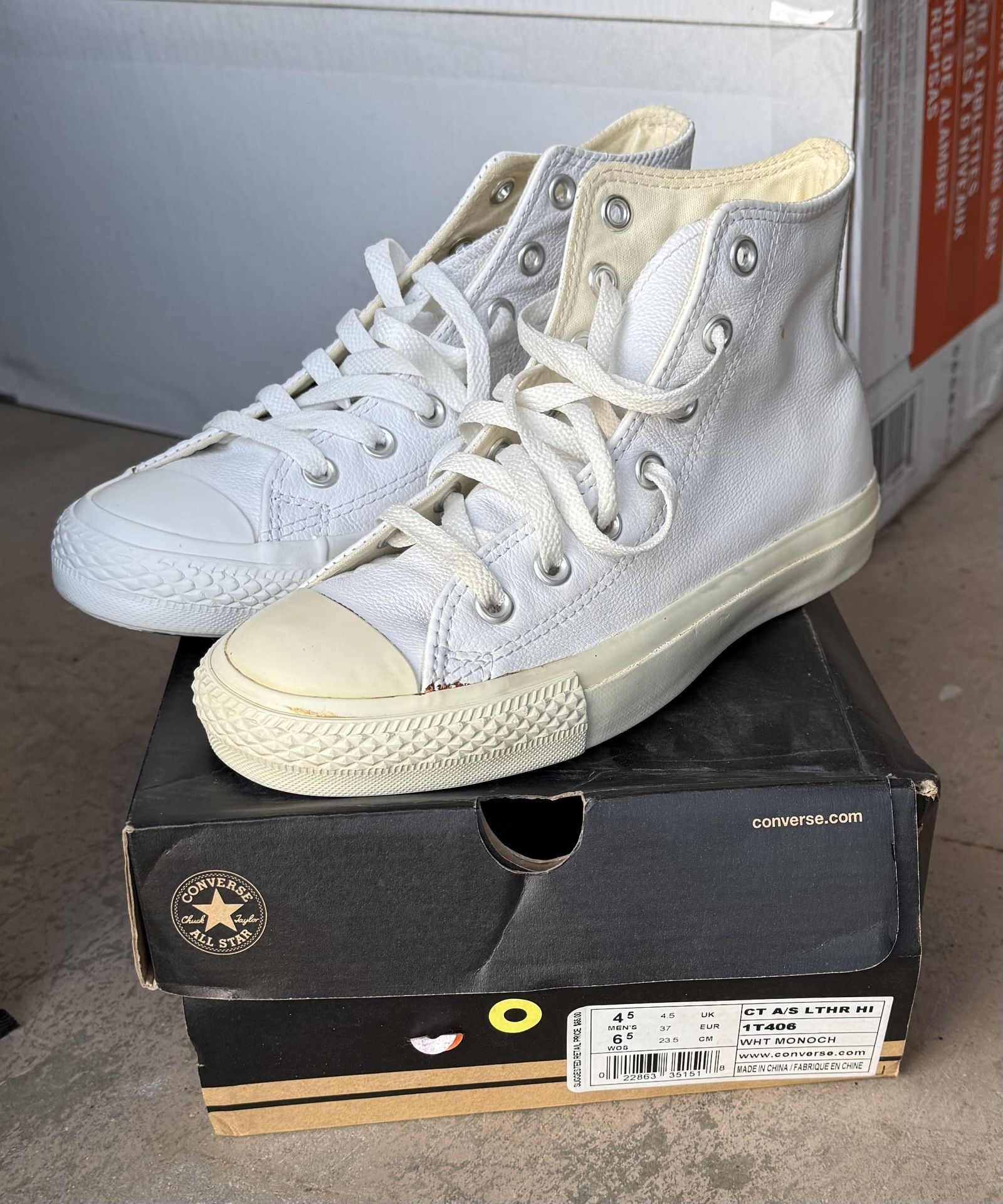 Brand New Converse White Monarch Shoes (men’s 4.5/womens 6.5)