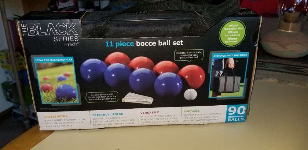 NEW THE BLACK SERIES 11PC BOCCE BALL SET. PICK UP MIDDLEBORO ONLY FINAL SALE
