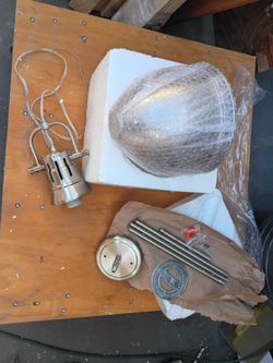 Duncan mini pendant in pewter brush nickel 36" Long cable Plus the cup light