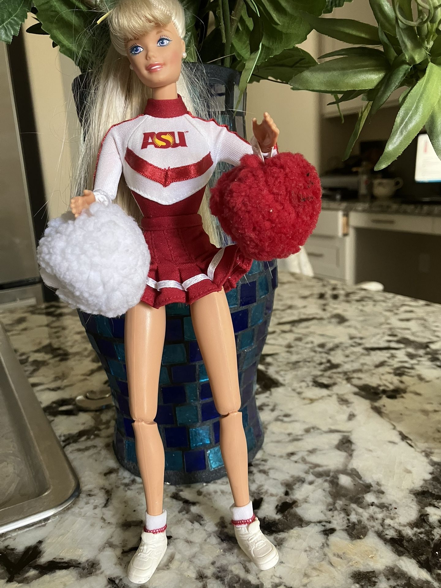 Vintage Barbie University ASU Arizona State Cheerleader 1996 Doll fully jointed
