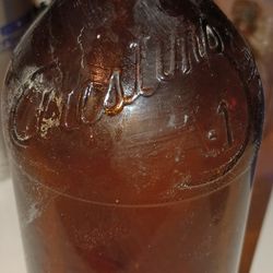 Vintage Amber 32oz Glass Bottle