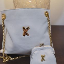 Vintage Paloma Picasso Leather Purse with Finely Crafted Gold Chain and coin purse