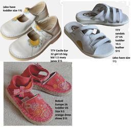 $15 each, European brand new girl dress shoes sandals toddler little kid 7 9 10 11 youth big kid 1.5