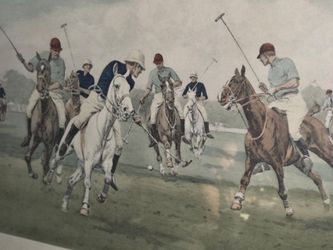 Vintage Polo Match Hand Color Etching