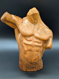 1970s Hand-Carved Teak Sculpture: "Torso" by Don Homan