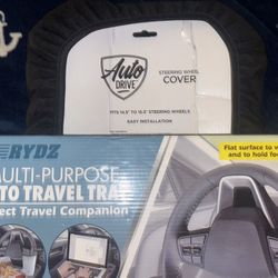 Steering Wheel Cover (Black) & MULTI-PURPOSE AUTO TRAVEL TRAY