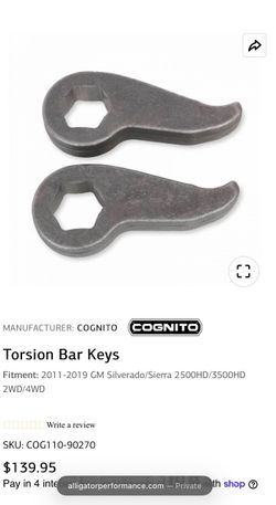 Torsion Bar Keys for 2011-2019 GM 2500HD / 3500HD