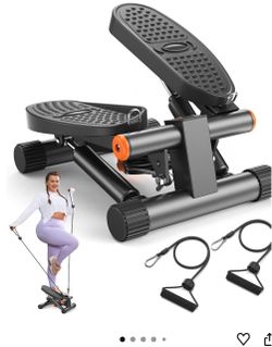 Niceday Steppers for Exercise at Home, Mini Stepper with 300LBS Capacity Stair Stepper with Resistance Bands, Hydraulic Fitness Stepper with LCD Monit