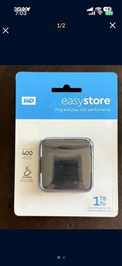 One New Sealed WD easystore 1TB External USB 3.0 Portable SSD Western Digital