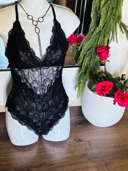 Black Lace Lingerie Bodysuit