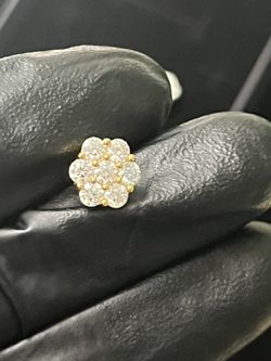 14k Gold Over Sterling Sliver Moissanite Earrings 