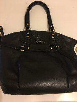 Black All Leather Coach handbag