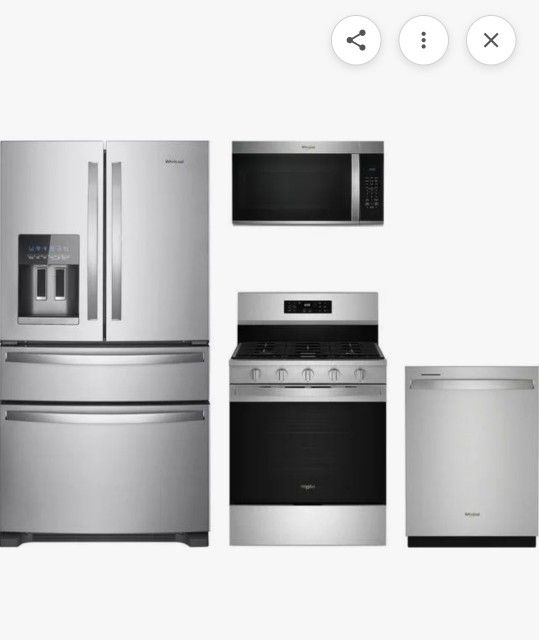 Whirlpool Kitchen Appliance Set Of 4 With Gas Stove