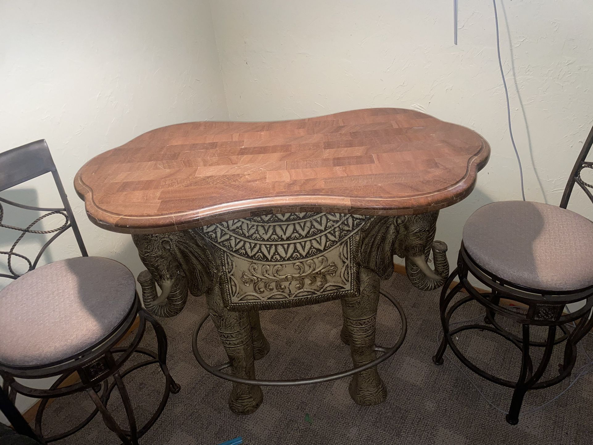Elephant Bar Table And Two Tables 