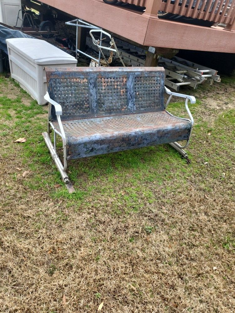 Metal Love Seat Glider