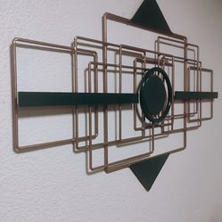 Late 1960s Early 1970s  MCM Hand Forge Abstract Metal Wall Sculpture 38 x 26