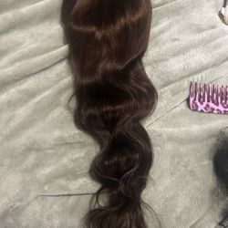 13X6 Hd Lace Frontal Wig Chocolate Brown Human Hair Wigs Body Wave Lace Front Wigs Pre Plucked (make a offer)