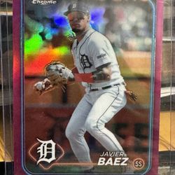 2024 Topps Chrome Javi Baez Pink Refractor Baseball Card