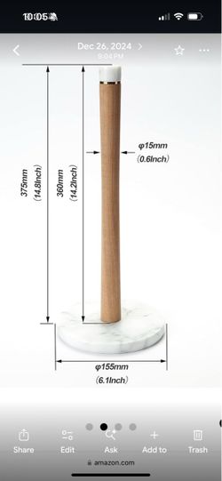Marble Base Wooden Paper Towel Holder
