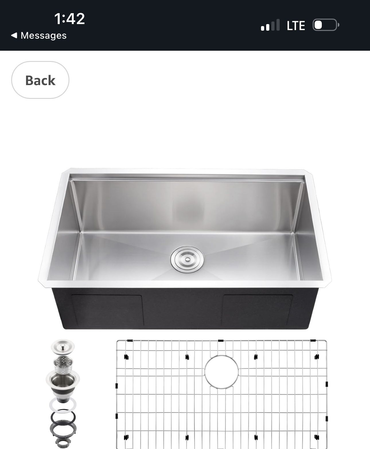 33x19 Undermount Kitchen Sink Workstation, WATERLACE Premium 16 Gauge 304 Stainless Steel Workstation Ledge Undermount Deep Sink, 33 Inch Single Bowl