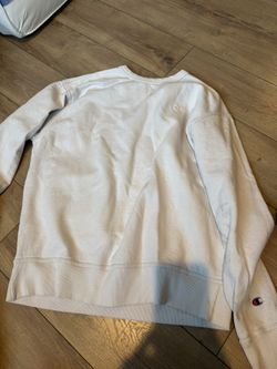 White Champion crewneck pullover