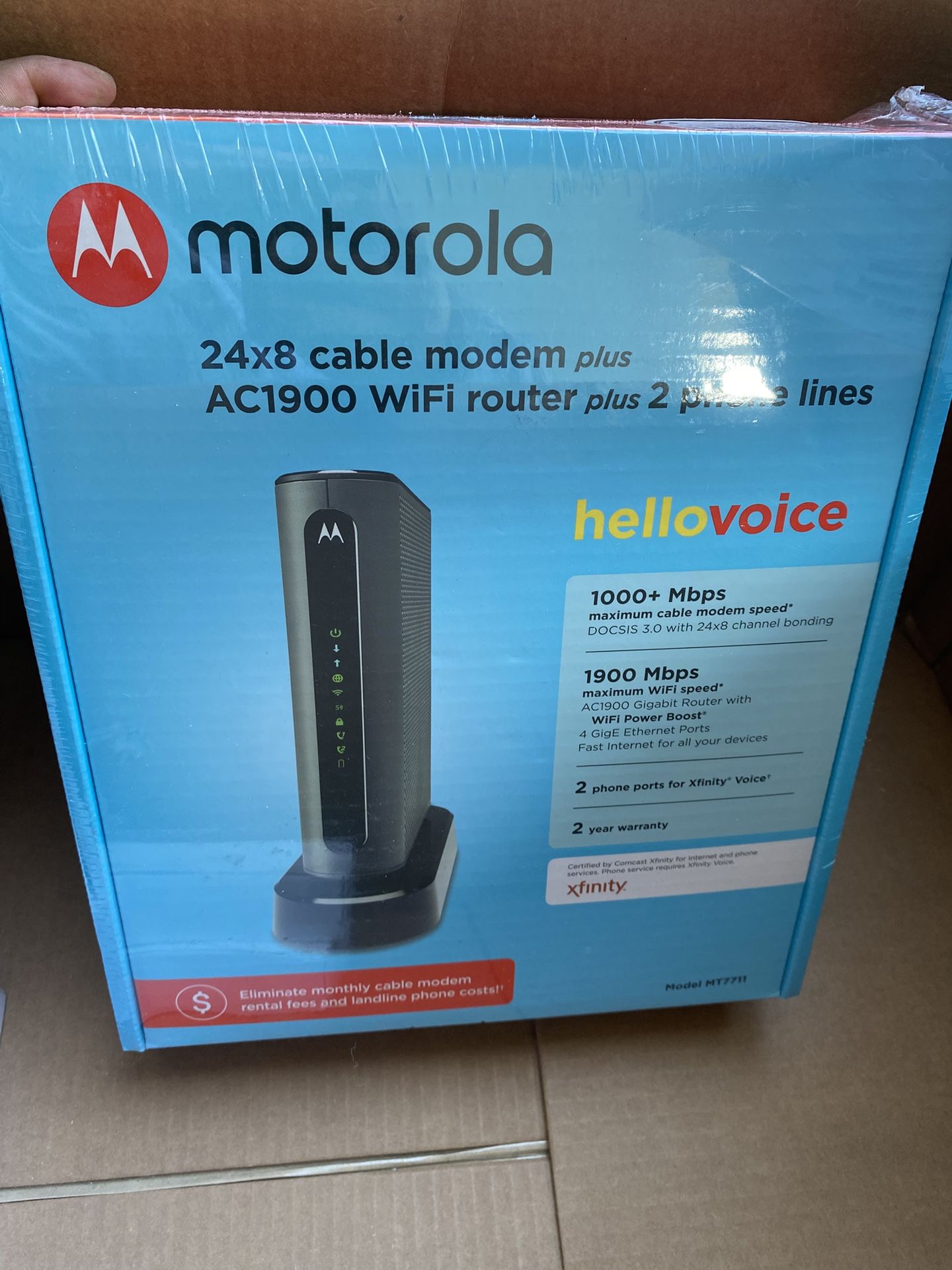 Motorola Mg7700 Modem with Built in WiFi Approved for Comcast Xfinity Cox