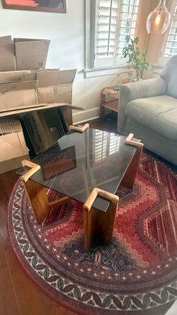 Mid Century Modern Smoked Glass Coffee Table