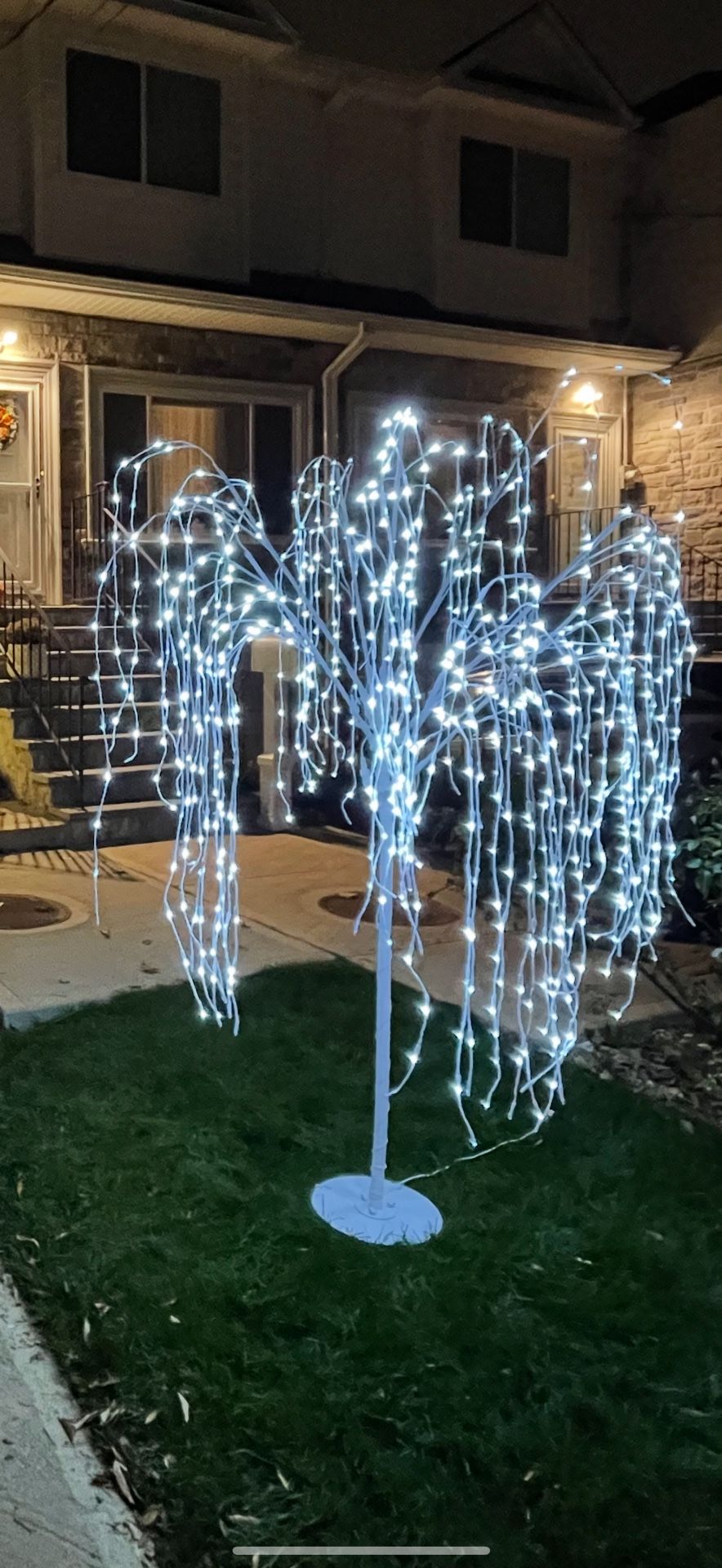 7 ft White Twinkling LED Willow Tree For Christmas