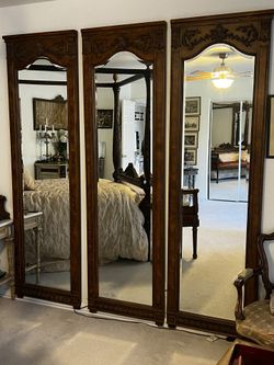 86” Tall By 74” Wide Beveled Mirror Room Divider. Wall Screen