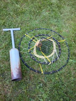 Old Crab pot and a clam gun
