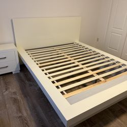 White Wood Bed Frame