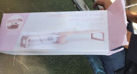 Compact monitor stand with charging