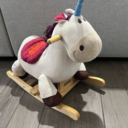 Stuffed Rocking Unicorn Horse