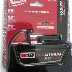 Milwaukee M18 Redlithium XC5.0 cordless drill battery 
