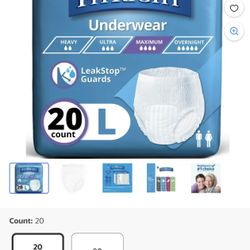  Caja (box) Pañales desechables FitRight Underwear – Talla L (20 unidades