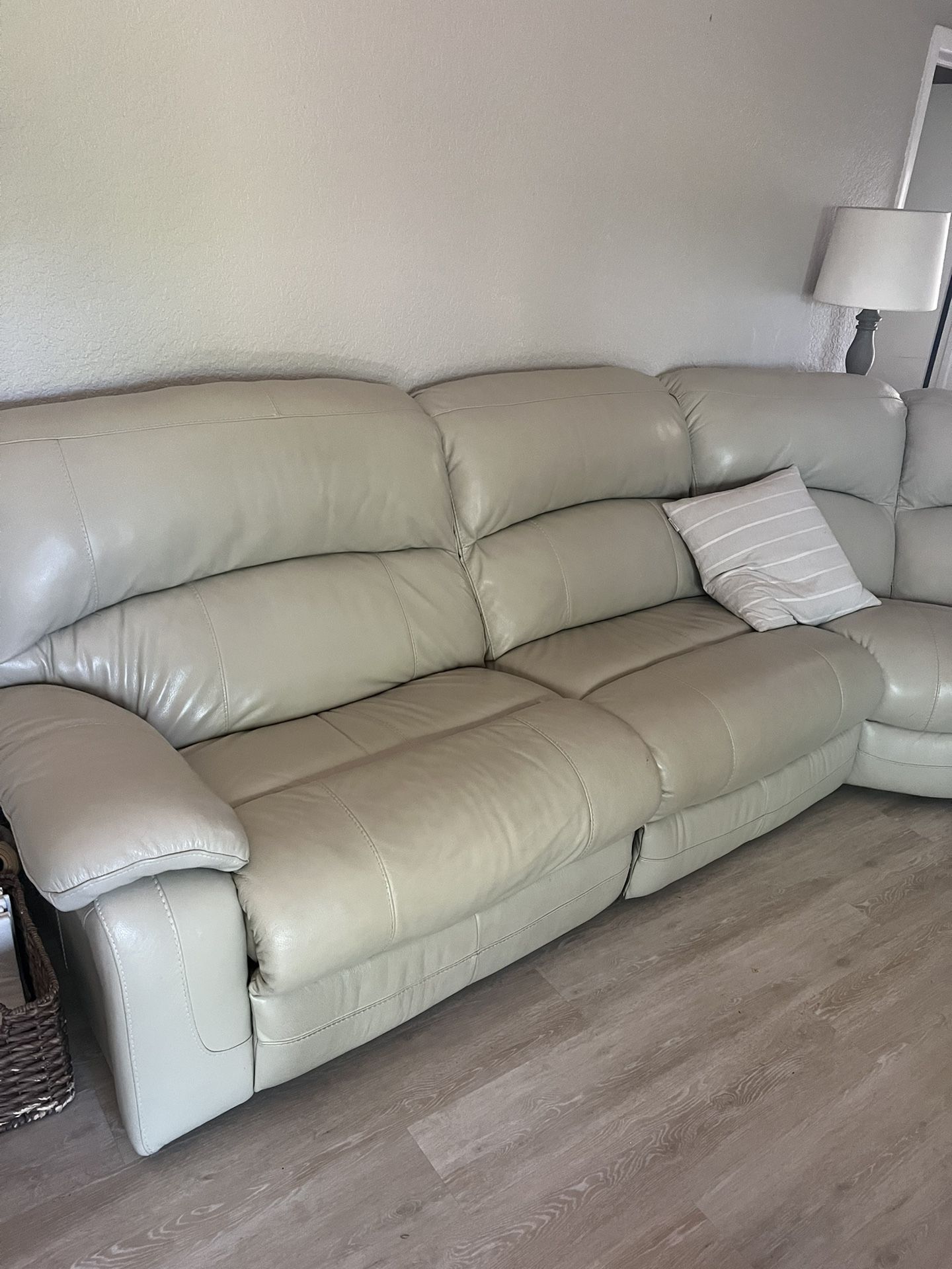 Leather Couch Beige for Sale in Fort Lauderdale, FL OfferUp