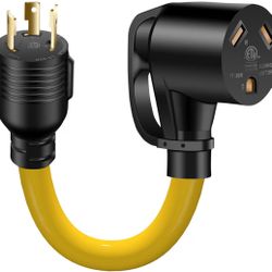 30 Amp 3 Prong RV Generator Adapter Cord Twist Lock,L5-30P to TT-30R, Heavy Duty STW 10 AWG for Generator to RV Trailer Camper