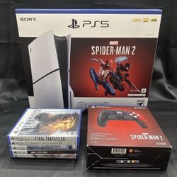 🔥🔥🔥Sony PS5 Blu-Ray Edition Console Spider-Man 2 Bundle 1TB - White