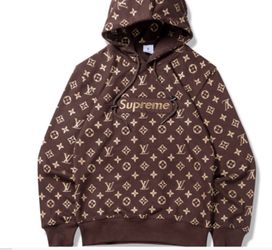 Buy Supreme X Lv Hoodie Brown