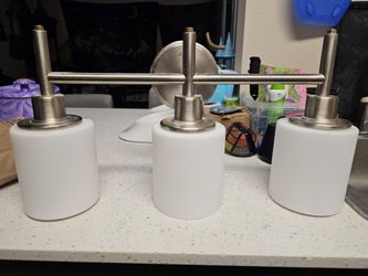 3-Light Brushed Nickel Vanity Light Fixture